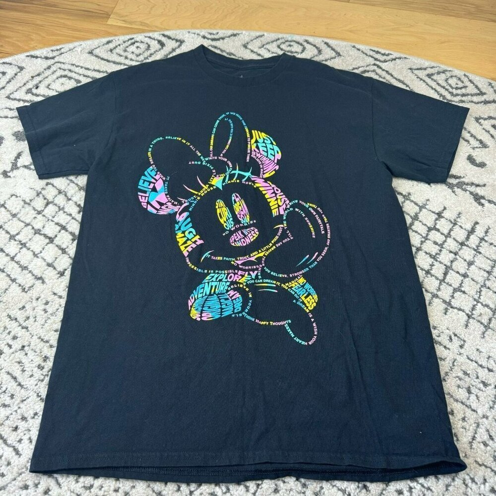 Disney Minnie‎ mouse colorful word collage IMedium women M